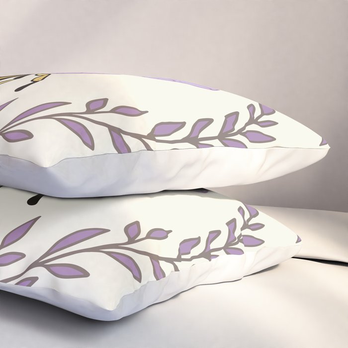 Queen Bee - Lavander Purple and Yellow Pillow Sham Gallery Image 3