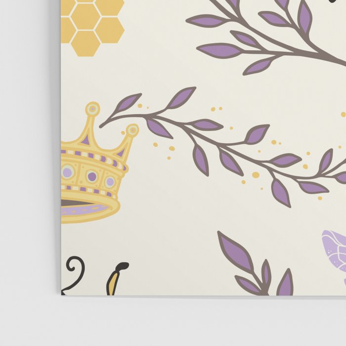 Queen Bee - Lavander Purple and Yellow Poster Gallery Image 3