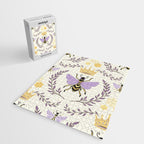 Queen Bee - Lavander Purple and Yellow Jigsaw Puzzle Gallery Image 2