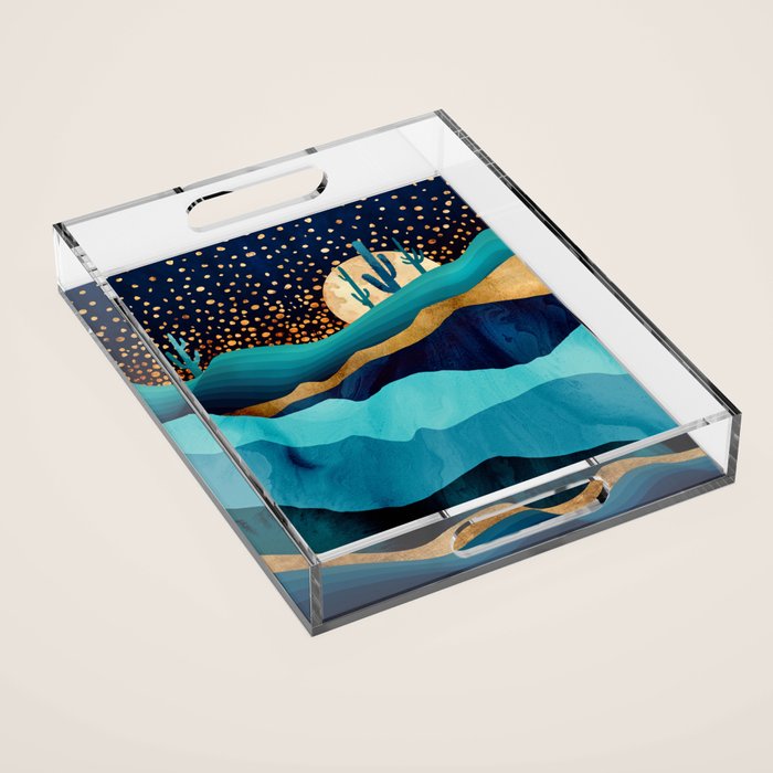 Indigo Desert Night Acrylic Tray Gallery Image 1