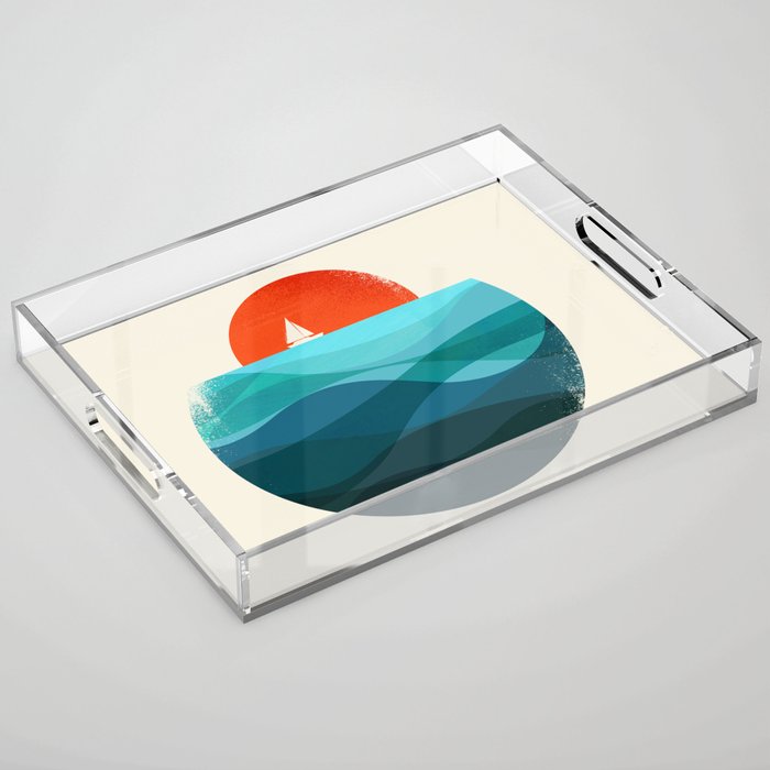 Deep blue ocean Acrylic Tray Gallery Image 1