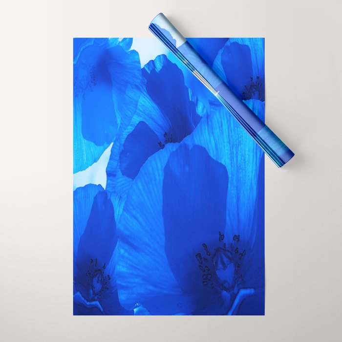 Blue Poppies #decor #society6 #buyart Wrapping Paper Gallery Image 1