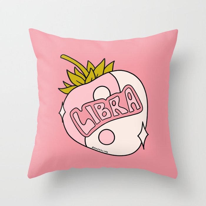Libra Strawberry Throw Pillow Gallery Image 1