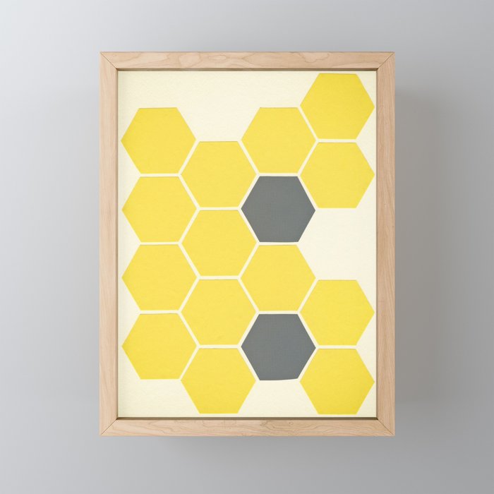 Yellow Honeycomb Mini Art Print Gallery Image 1