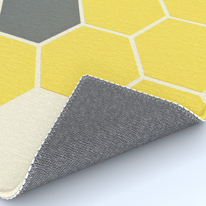 Yellow Honeycomb Rug Gallery Image 4