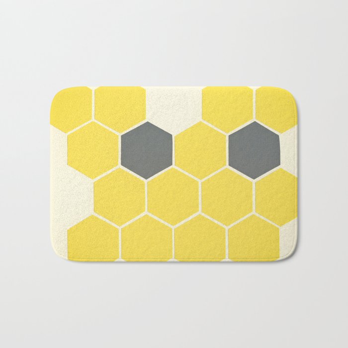 Yellow Honeycomb Bath Mat Gallery Image 1