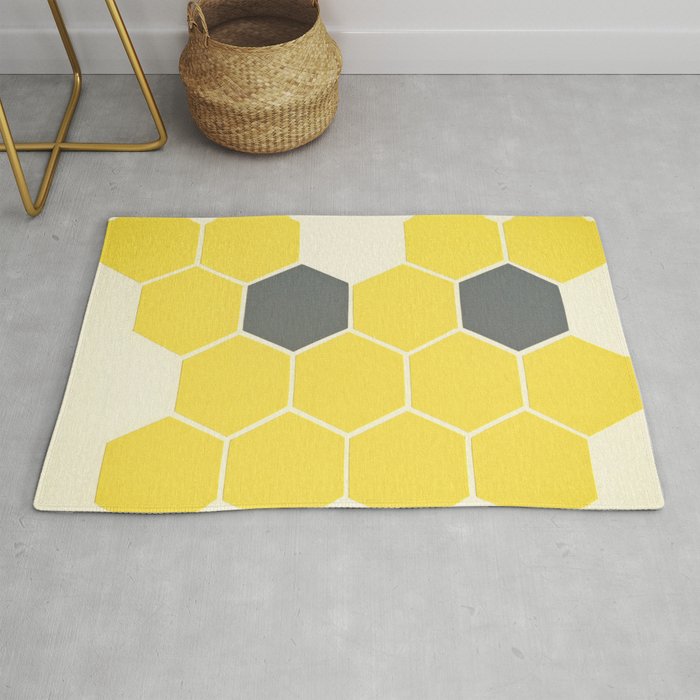 Yellow Honeycomb Rug Gallery Image 1