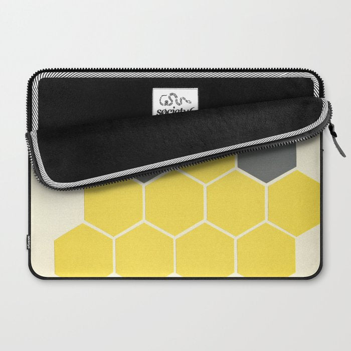 Yellow Honeycomb Laptop Sleeve Gallery Image 2