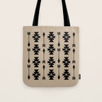 Southwestern Arrow Pattern 232 Black and Beige Tote Bag Gallery Image 1