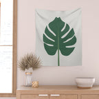 Cat and Plant 24: Meowstera Leaf Wall Tapestry Gallery Image 2