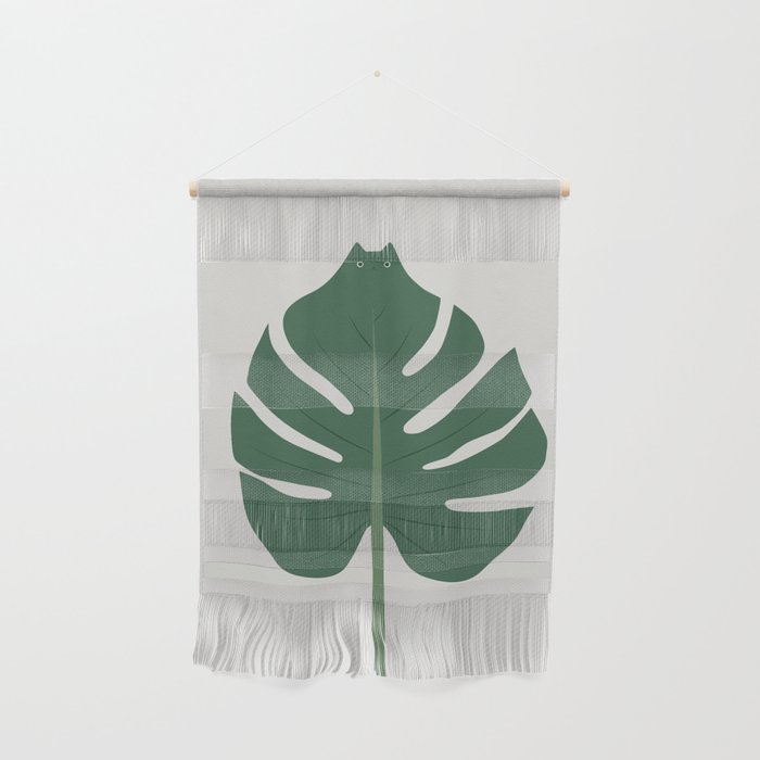 Cat and Plant 24: Meowstera Leaf Wall Hanging Gallery Image 1