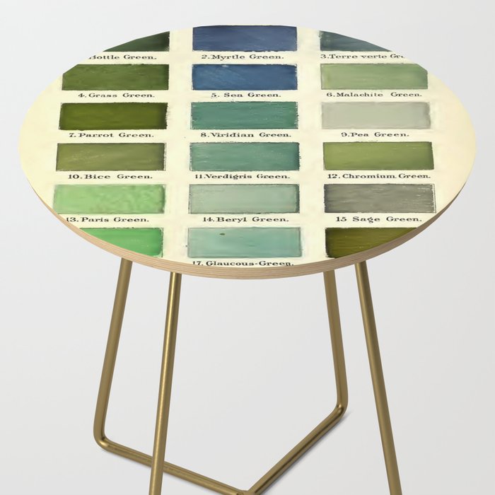 Vintage Color Chart- Green Hues Side Table Gallery Image 2