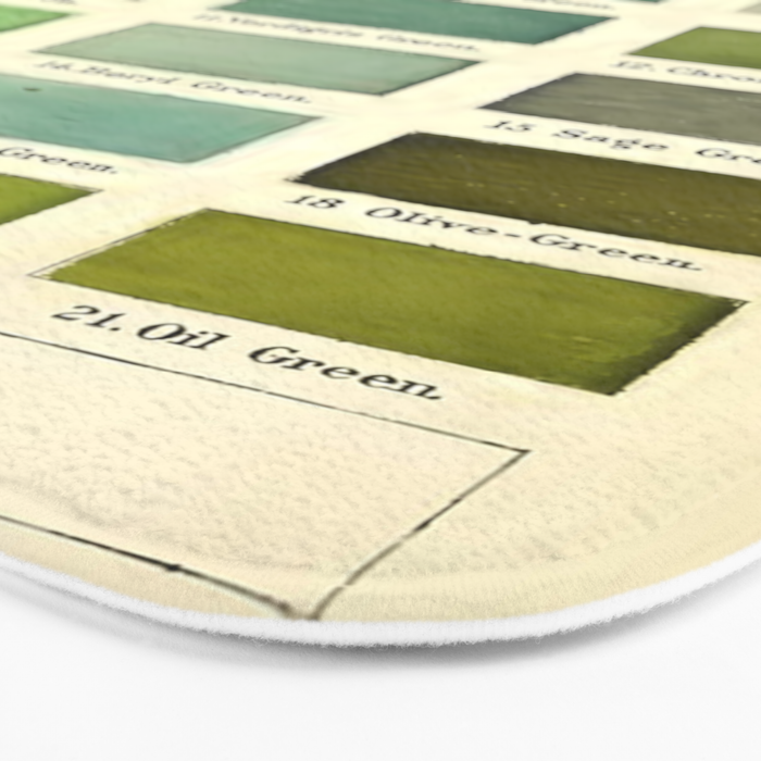 Vintage Color Chart- Green Hues Bath Mat Gallery Image 3