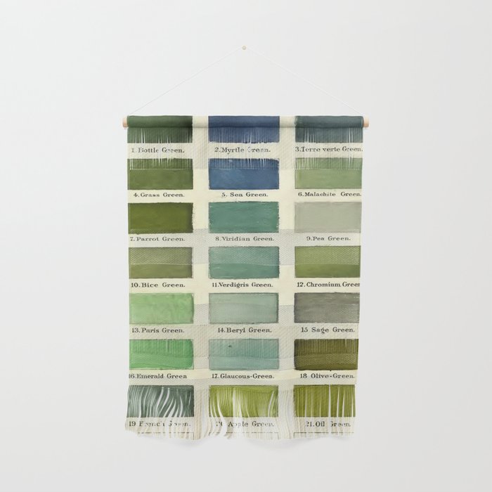 Vintage Color Chart- Green Hues Wall Hanging Gallery Image 1