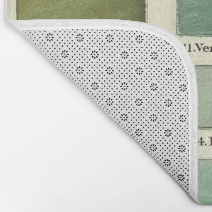 Vintage Color Chart- Green Hues Bath Mat Gallery Image 2