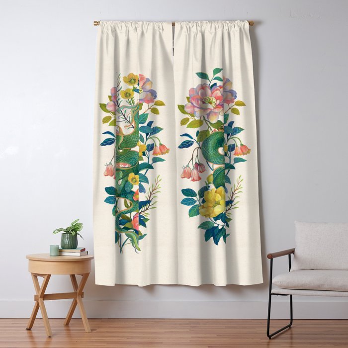Floral Dragon Window Curtain Gallery Image 1