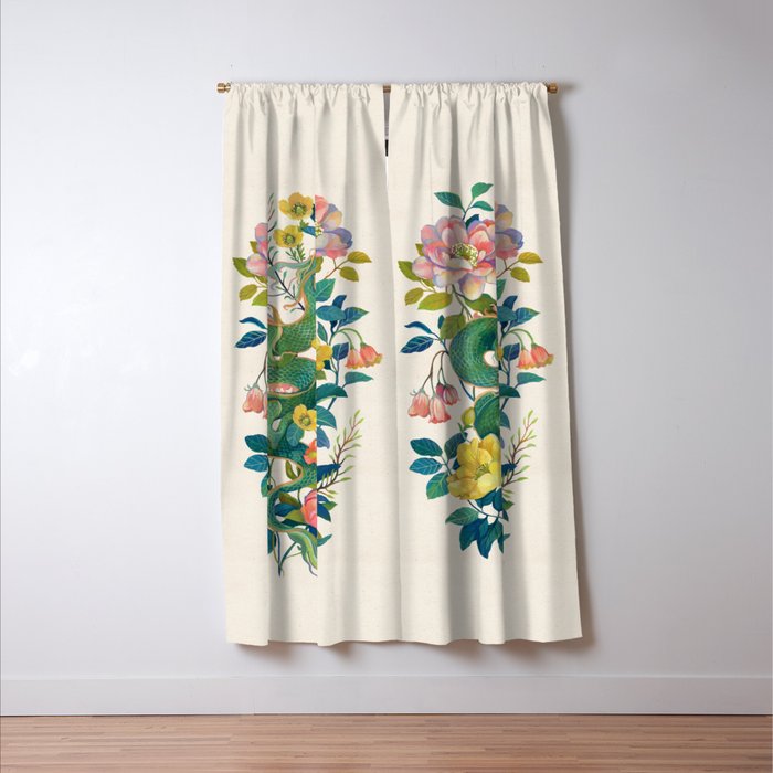 Floral Dragon Window Curtain Gallery Image 3
