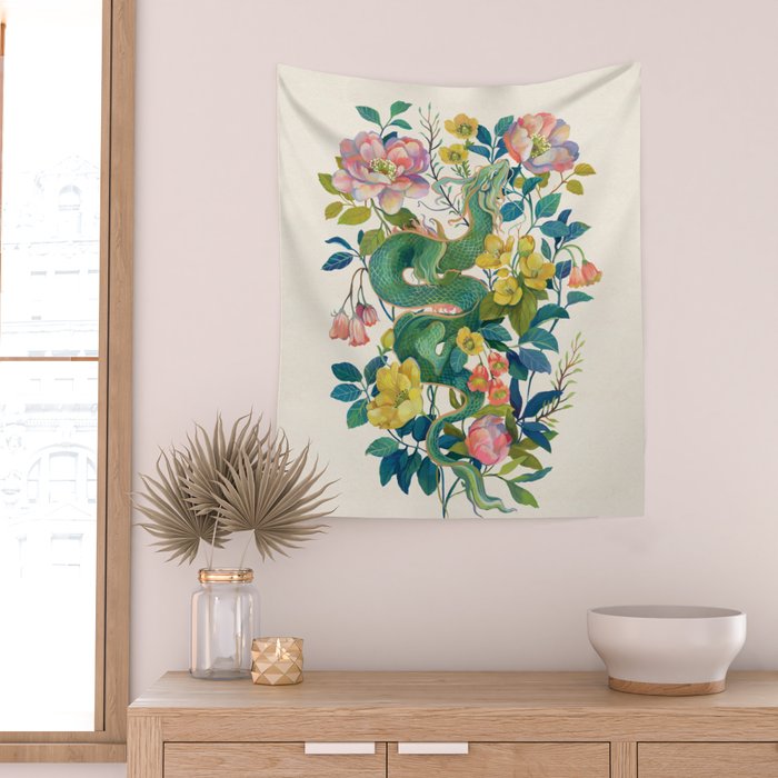 Floral Dragon Wall Tapestry Gallery Image 2