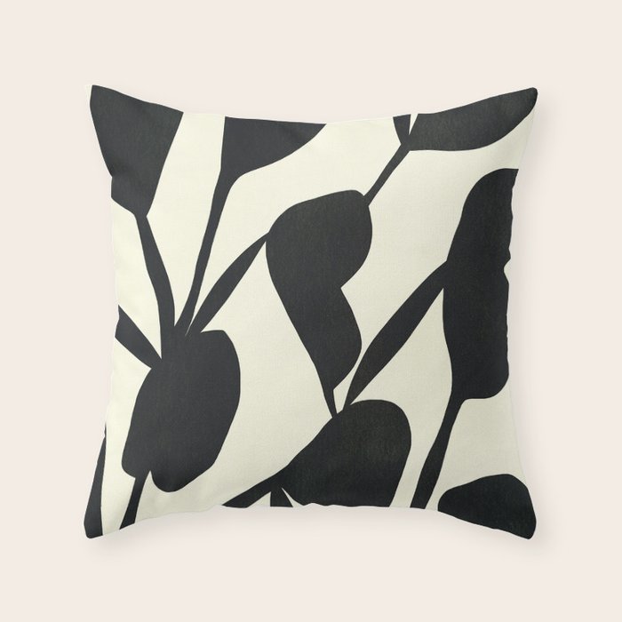 Abstract A17-black Throw Pillow Gallery Image 1