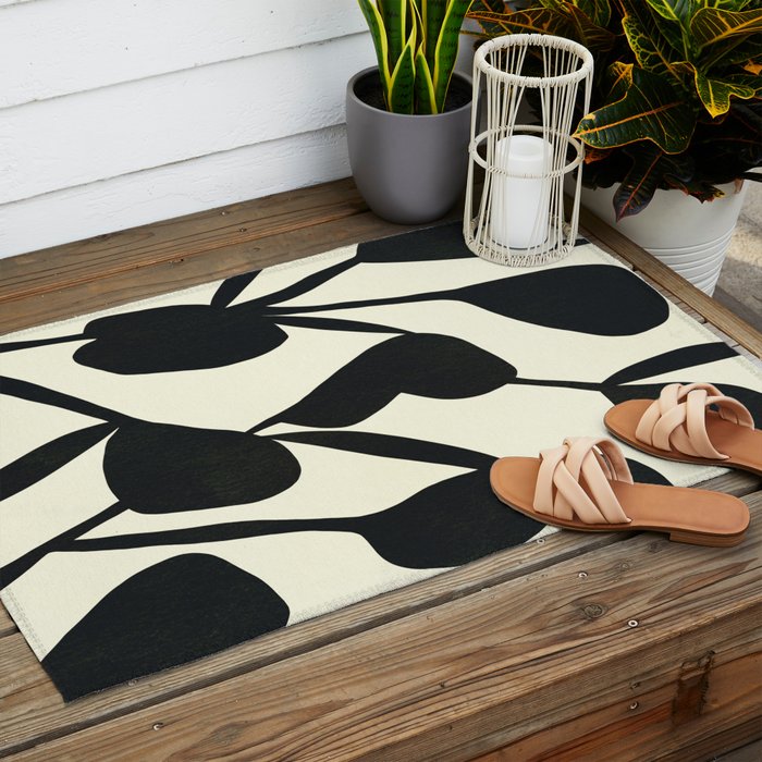 Abstract A17-black Outdoor Rug Gallery Image 2