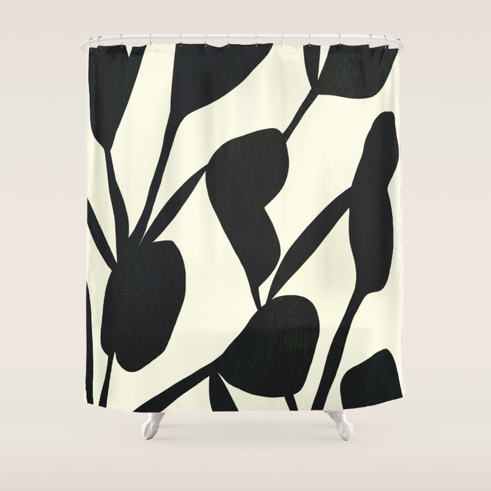 Abstract A17-black Shower Curtain Gallery Image 1