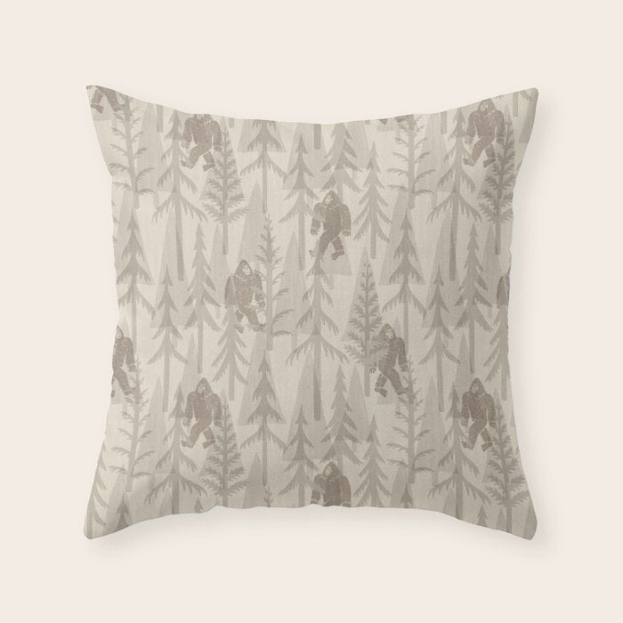 Subtle Sasquatch - Neutral Throw Pillow Gallery Image 6