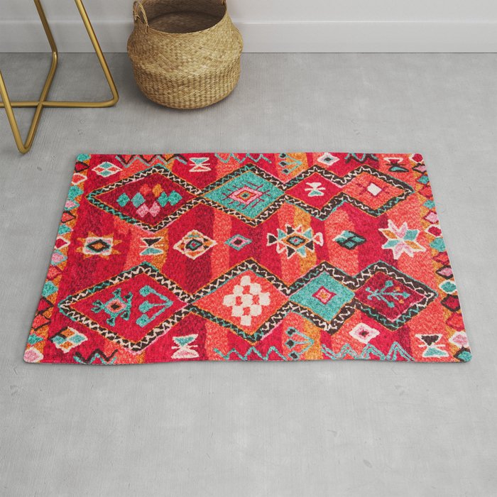 Epic Red Oriental Anthropologie Berber Atlas Moroccan Style Rug Gallery Image 1