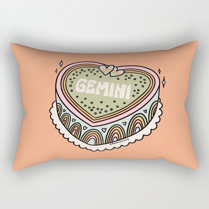 Gemini Heart Cake Rectangular Pillow Gallery Image 2