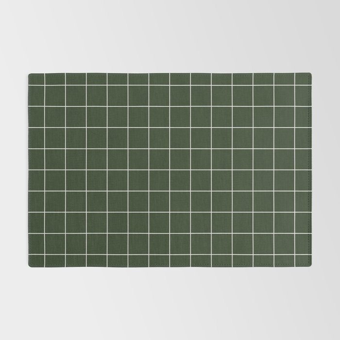 Small Grid Pattern - Deep Green Rug Gallery Image 2