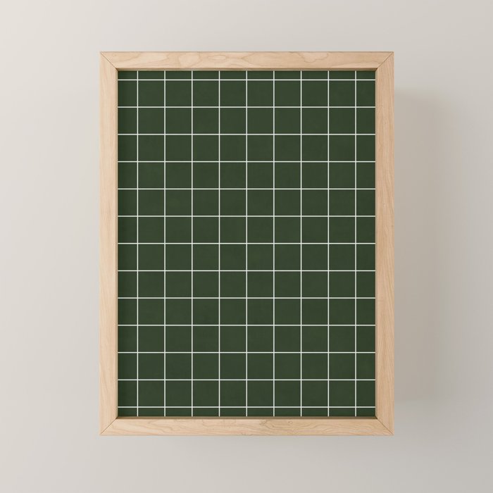 Small Grid Pattern - Deep Green Mini Art Print Gallery Image 1