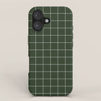Small Grid Pattern - Deep Green iPhone Case Gallery Image 1