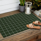 Small Grid Pattern - Deep Green Outdoor Rug Gallery Image 2