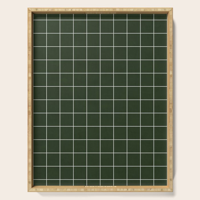 Small Grid Pattern - Deep Green Serving Tray Gallery Image 1