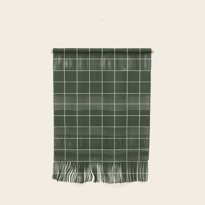 Small Grid Pattern - Deep Green Wall Hanging Gallery Image 1