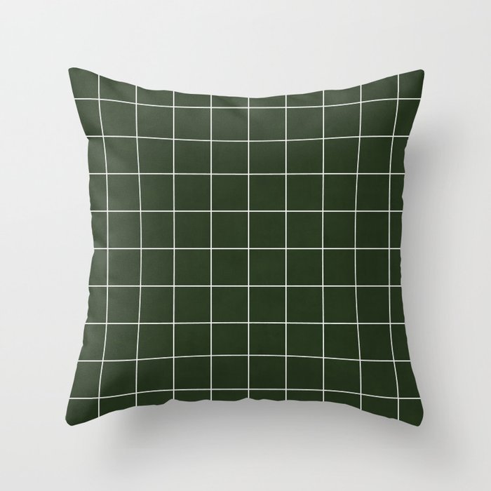 Small Grid Pattern - Deep Green Throw Pillow Gallery Image 6