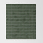 Small Grid Pattern - Deep Green Throw Blanket Gallery Image 2