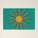 Mid Mod Sun II on Turquoise Teal Welcome Mat Gallery Image 1