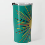 Mid Mod Sun II on Turquoise Teal Travel Mug Gallery Image 3