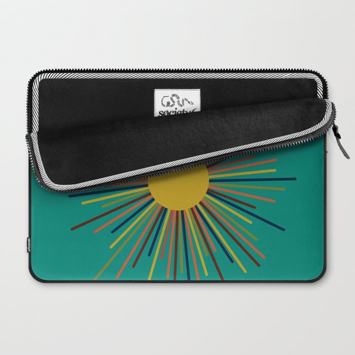 Mid Mod Sun II on Turquoise Teal Laptop Sleeve Gallery Image 2
