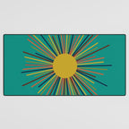 Mid Mod Sun II on Turquoise Teal Desk Mat Gallery Image 3