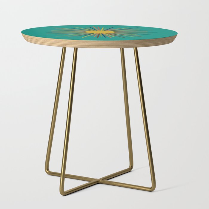 Mid Mod Sun II on Turquoise Teal Side Table Gallery Image 1