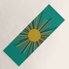 Mid Mod Sun II on Turquoise Teal Yoga Mat Gallery Image 1