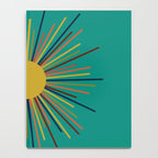 Mid Mod Sun II on Turquoise Teal Notebook Gallery Image 4