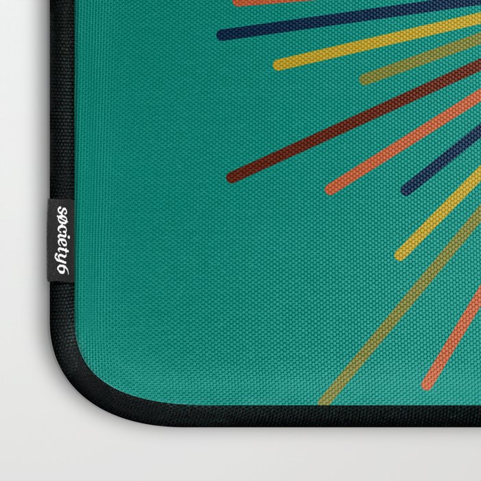 Mid Mod Sun II on Turquoise Teal Laptop Sleeve Gallery Image 3