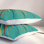 Mid Mod Sun II on Turquoise Teal Pillow Sham Gallery Image 3