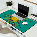 Mid Mod Sun II on Turquoise Teal Desk Mat Gallery Image 2