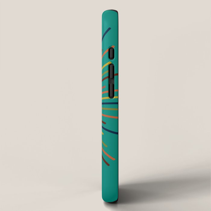 Mid Mod Sun II on Turquoise Teal iPhone Case Gallery Image 2