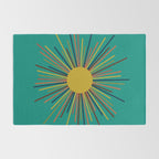 Mid Mod Sun II on Turquoise Teal Rug Gallery Image 2