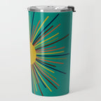 Mid Mod Sun II on Turquoise Teal Travel Mug Gallery Image 2