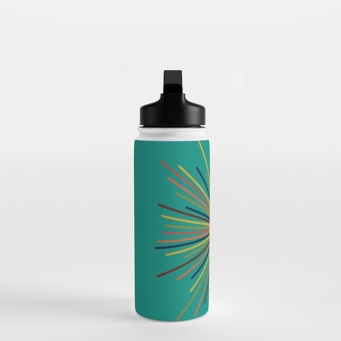 Mid Mod Sun II on Turquoise Teal Water Bottle Gallery Image 3